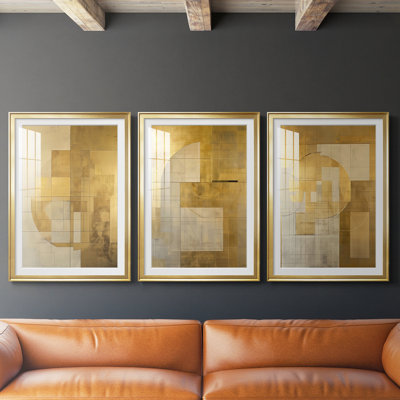 ABSTRACT Series CIII -Custom Framed Premium Print W Matt - 3 Pieces