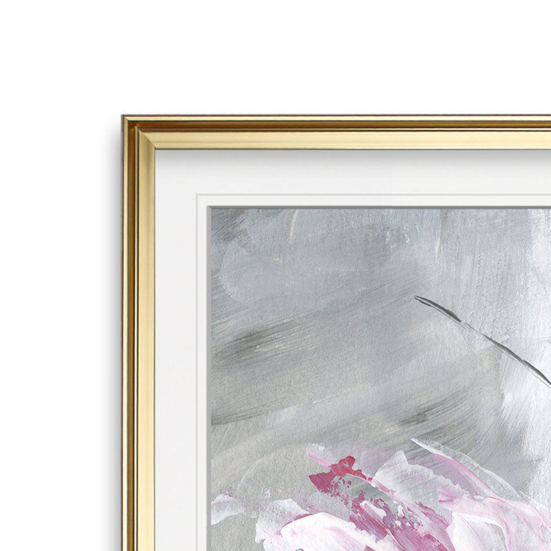 «Blush Bloom I», reproduction d'art encadrée, H 16 po x l 16 po x P 1,5 po, Cadre doré