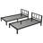 Heavy Duty Triple Bunk Bed for 3, Twin Over Twin Over Twins with Guardrails and Ladder, Metal Bunk Bed, 3 Bed Teens and Adults, No Box Spring Needed, Black