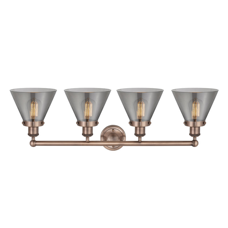 4 - Light Dimmable Vanity Light, Plated Smoke, Antique Copper