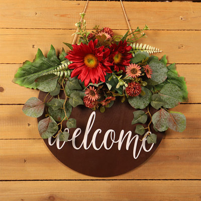 Faux Sunflower 40cm Wreath