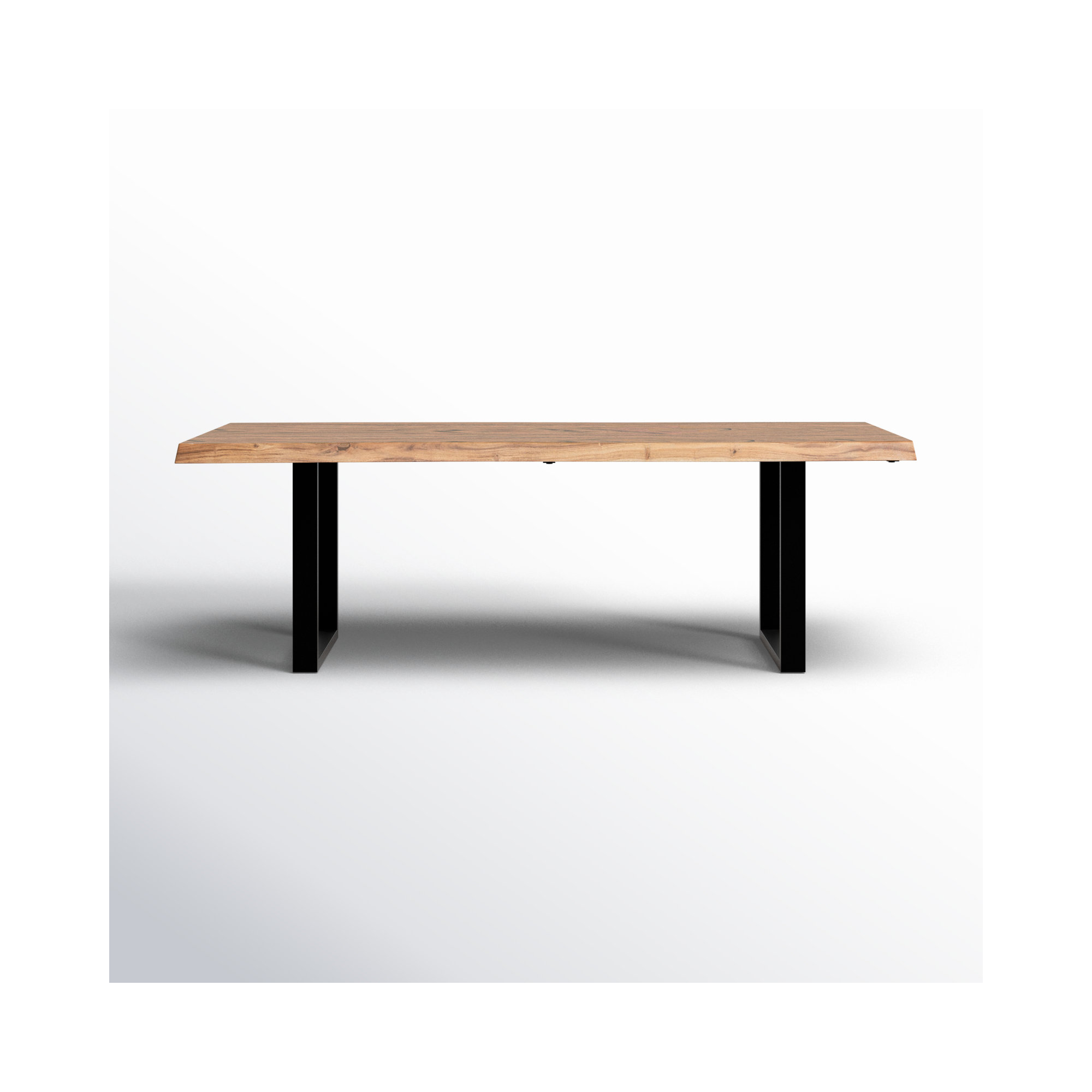 Colin Dining Table, 29.75"H x 79"L x 40"W, Black, Teak