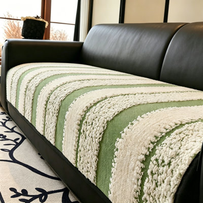 Housse de coussin texturée en forme de chenille, siège de canapé antidérapant lavable pour animaux de compagnie