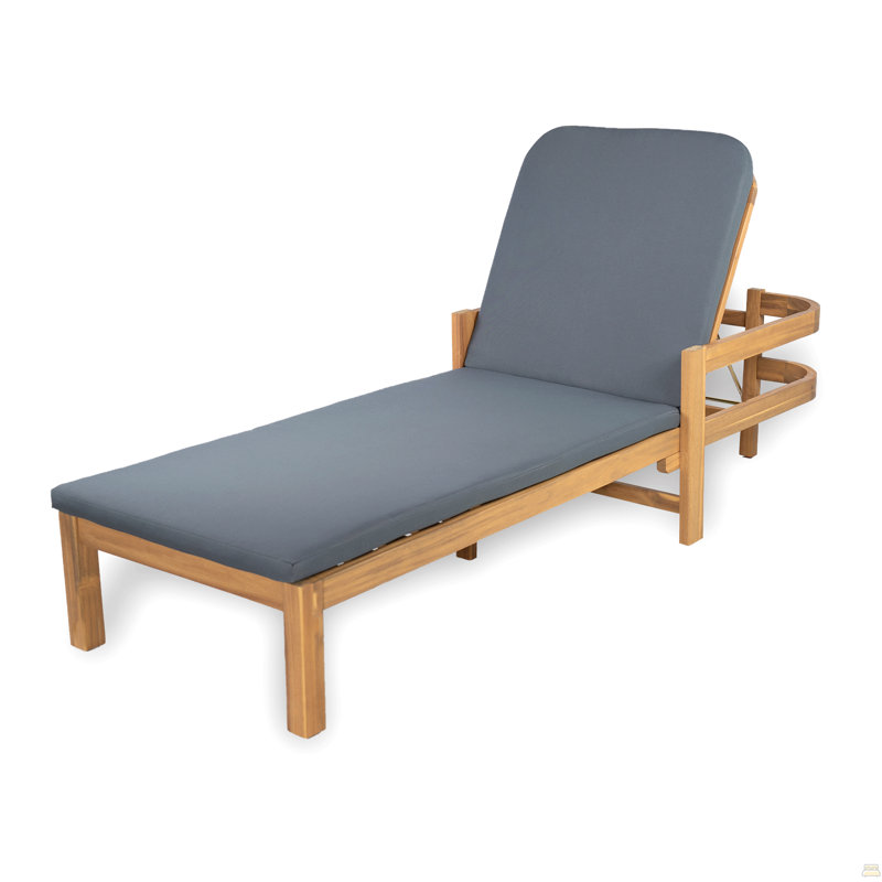 Chaise longue d'extérieur en acacia