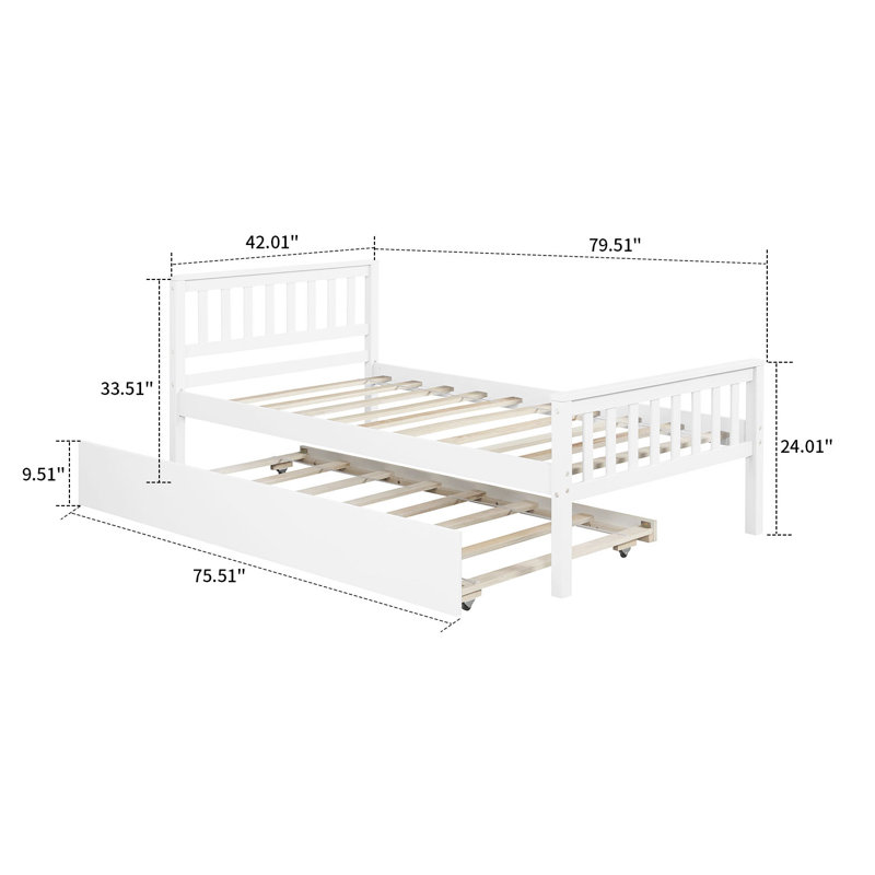 Lit plateforme Bernville, Blanc