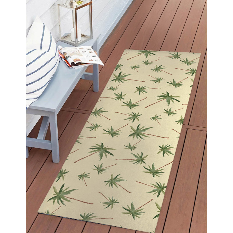 Summer Palms Outdoor Rug, Runner 2'6" x 8'