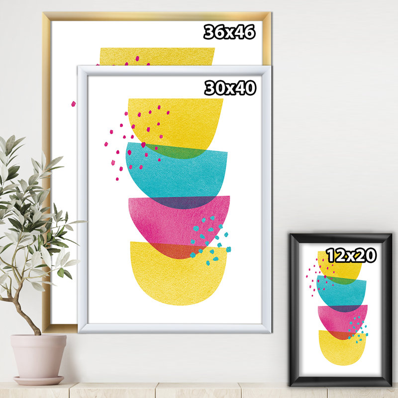« minimal spots balance ii »-image image sur toile, H 46 po x l 36 po x P 1,5 po, Cadre blanc
