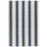 Blue Awning Stripe Machine Washable Rug