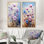 Bleu et mauve, bleu et mauve, champ de Fauvist - ensemble de 2 impressions sur bleuets