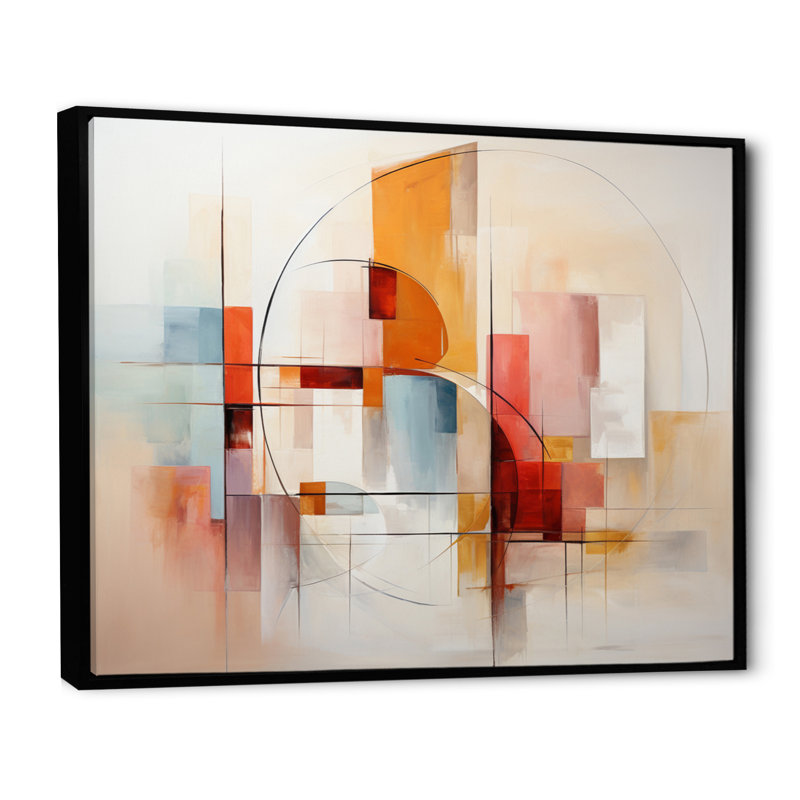 Jamas, paysage abstrait entrelacé, H 34 po x l 44 po x P 1,5 po, Cadre flottant noir