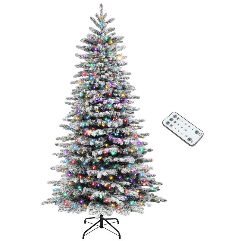 Arbre de Noël artificiel enneigé 7,5 pi, Oui, H 7,38 pi