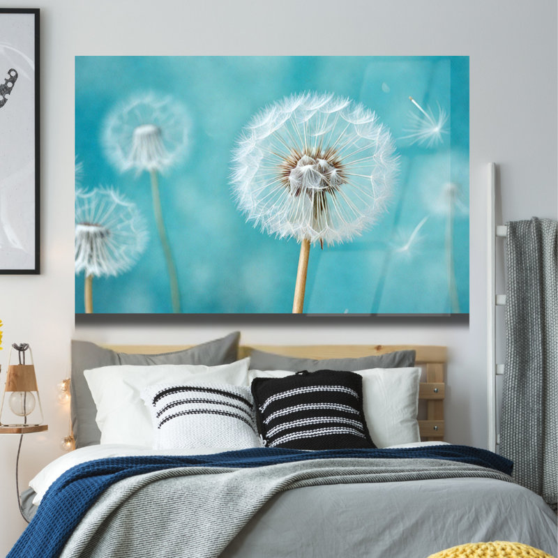 Dandelion Tempered Glass Wall Art, 20" H x 30" W