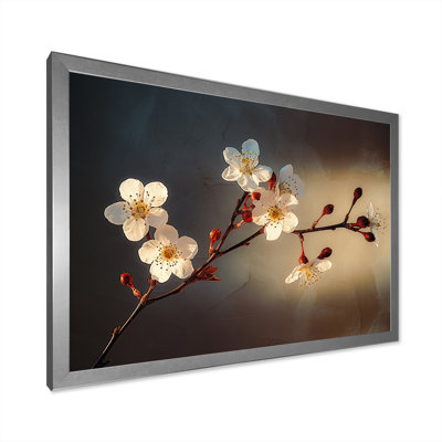 Cherry Blossom Charm en monochrome sur toile