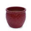 Ensemble de pots de fleurs en céramique fait à la main de 3, 15/12/10 pouces de diamètre, rouge foncé avec motif floral en relief, pour orchidées d'intérieur / extérieur sur le rebord de la fenêtre et la bibliothèque, argile respirante