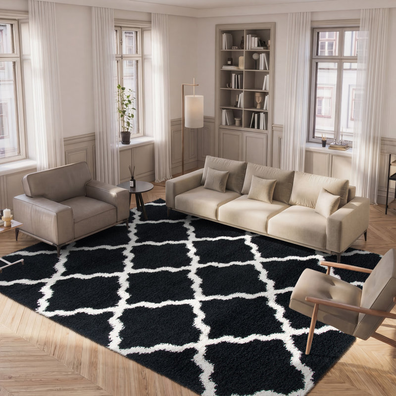 Flagg Hill Sgd-Dallas Shag Performance Geometric Rug, Rectangle 8' X 10'