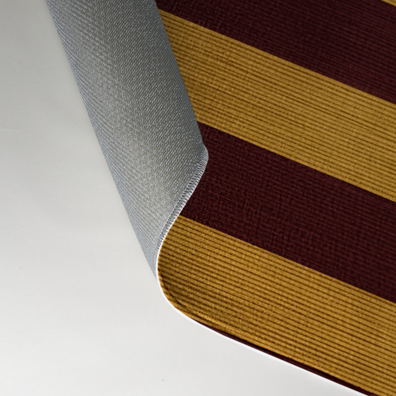Tapis intérieur / extérieur brun HorizontalStripes, Rectangle 9 pi x 12 pi