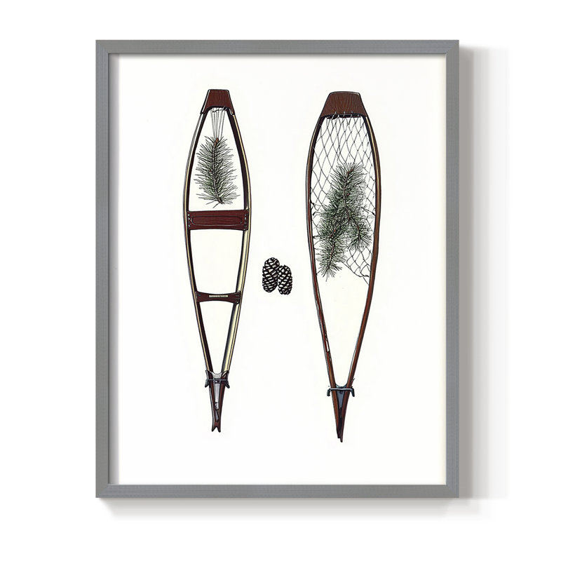 Reproduction encadrée - bois massif, Gris, H 11 po x l 9 po