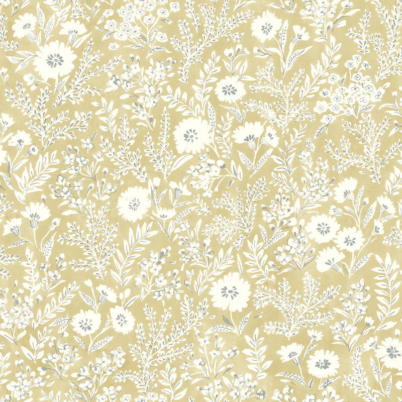 33' L x 20.5" W Wallpaper Roll, Yellow