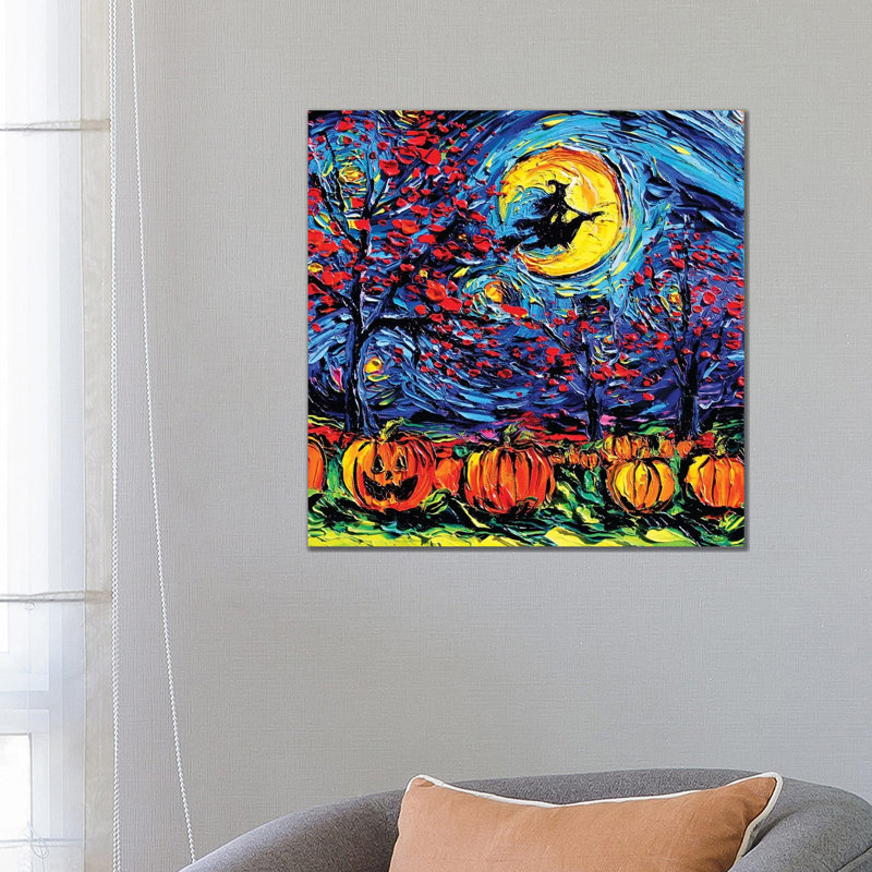 Starry Halloween by Aja Trier - Painting on Canvas, Wrapped Canvas, 66.04 cm H x 66.04 cm W x 1.91 cm D