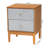 Taylin Mid-Century Grey Corduroy And Oak Brown Wood 2-Drawer Nightstand