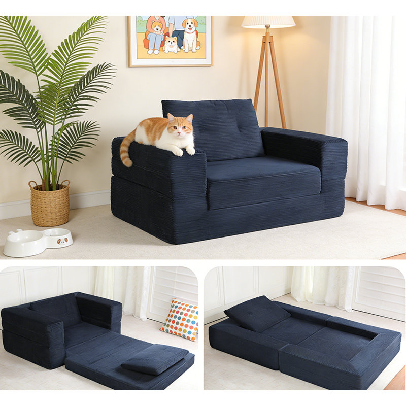 Compression Human Dog Sofa Bed, Dark Blue