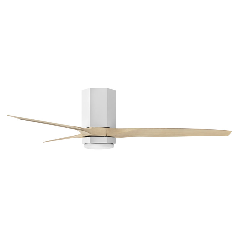 Ventilateur de plafond avec lumières DEL Brocken, 52", Blanc mat / naturel