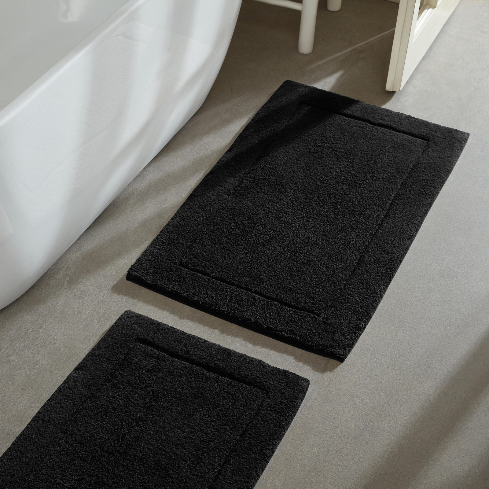 Essence Cotton Bath Rug, Black