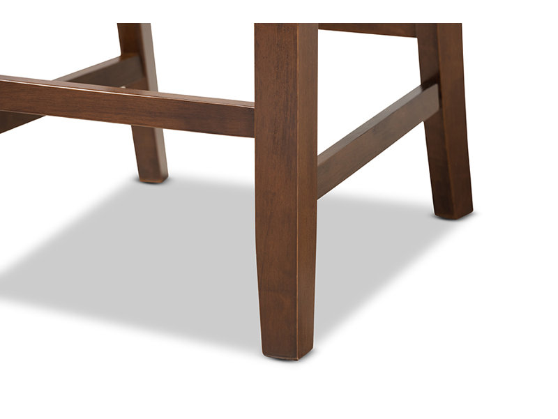Upholstered Counter Stool with Solid Wood Frame