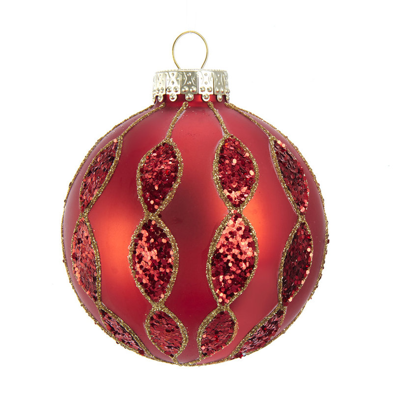Ornement boule en verre paillettes