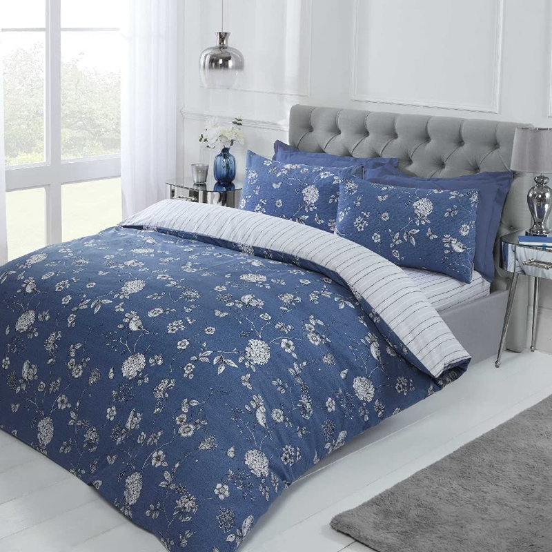 Genivee Floral Duvet Cover Set with Pillowcases Included, Single - 1 Standard Pillowcase