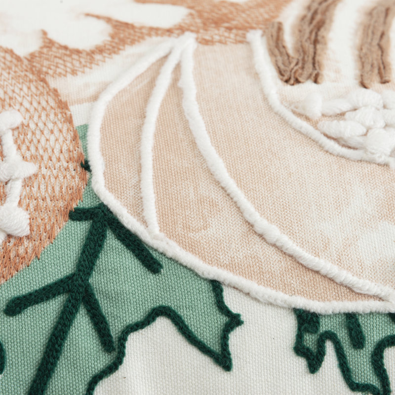 Embroidered Cotton Throw Pillow