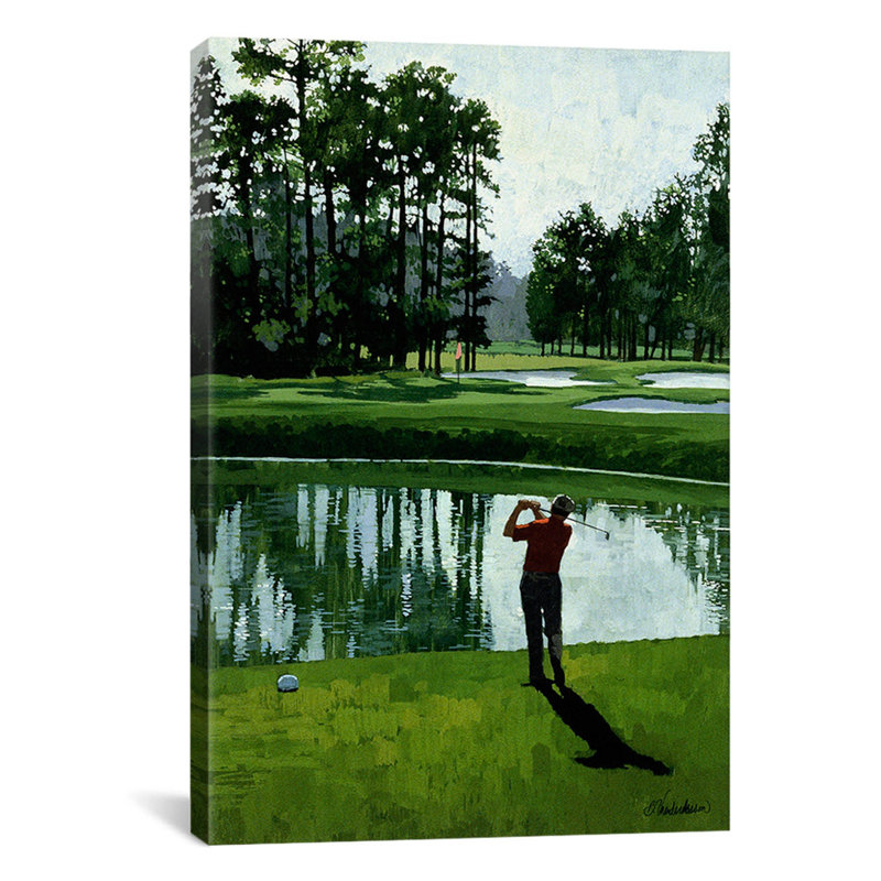 «Golf Course 9» par William Vanderdasson - Estampe numérique sur toile tendue sur toile, H 18 po x l 12 po x P 1,5 po