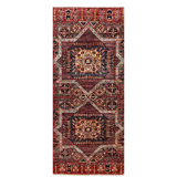 Hand-Knotted High-Quality Red and Navy Runner
