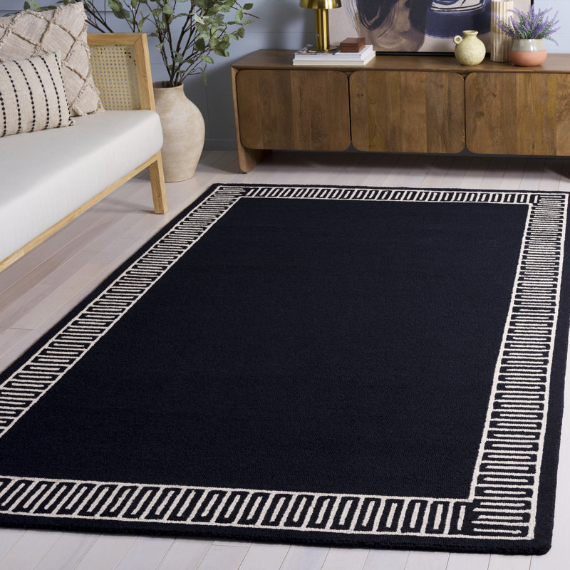Metro 465 Hand Tufted 80% Wool; 20% Cotton Geometric Rug, Rectangle 6' x 9'