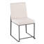 Ensemble de 2 chaises d'appoint en tissu lin beige pour salle à manger et bureau à domicile, structure en métal contemporaine