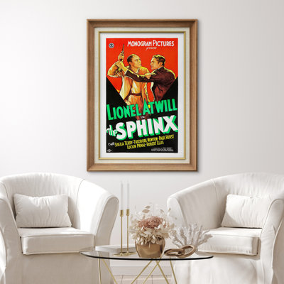 «The Sphinx 1933 Mystery Crime Classic Film Art», affiche de film rétro, impression sur toile encadrée