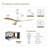 3 Wooden Blades Ceiling Fan With Light
