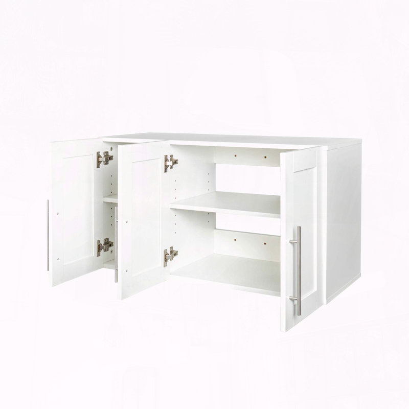 Stackable Wall Mounted Storage Cabinet with Movable Shelves