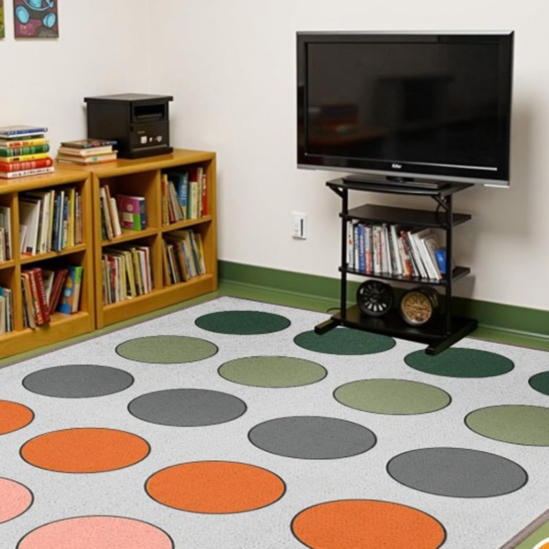 Tapis à motifs multicolores 5 x 7 pi, chambre et salle de jeux pour enfants