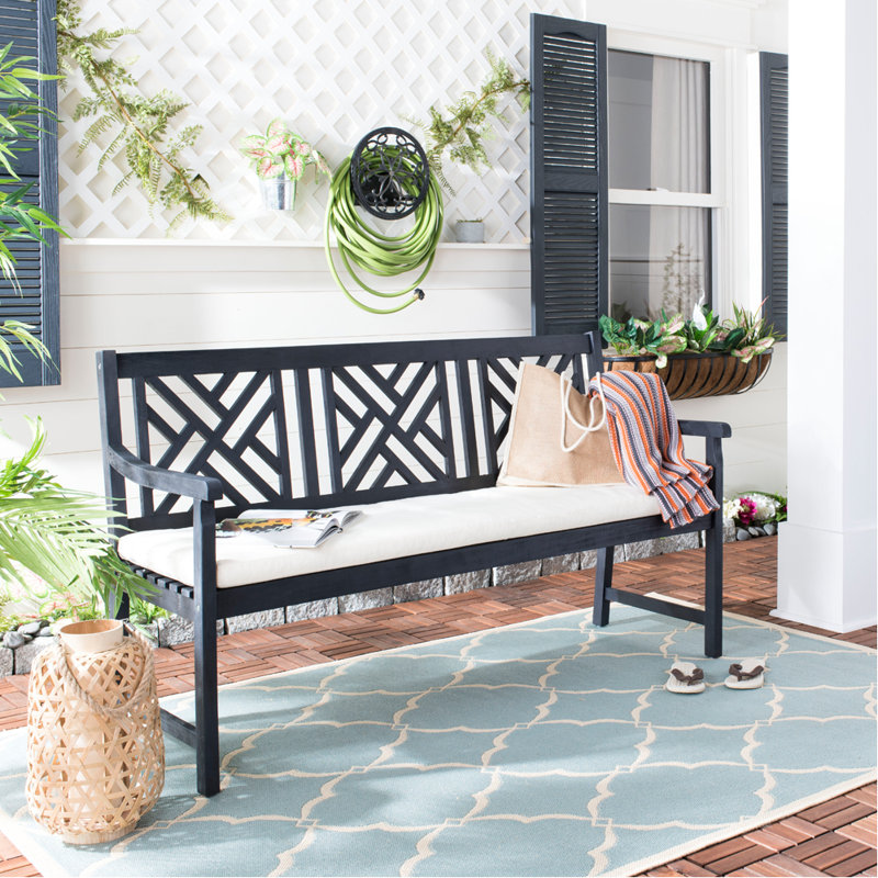 Banc de jardin en bois Stanwich, Gris ardoise foncé