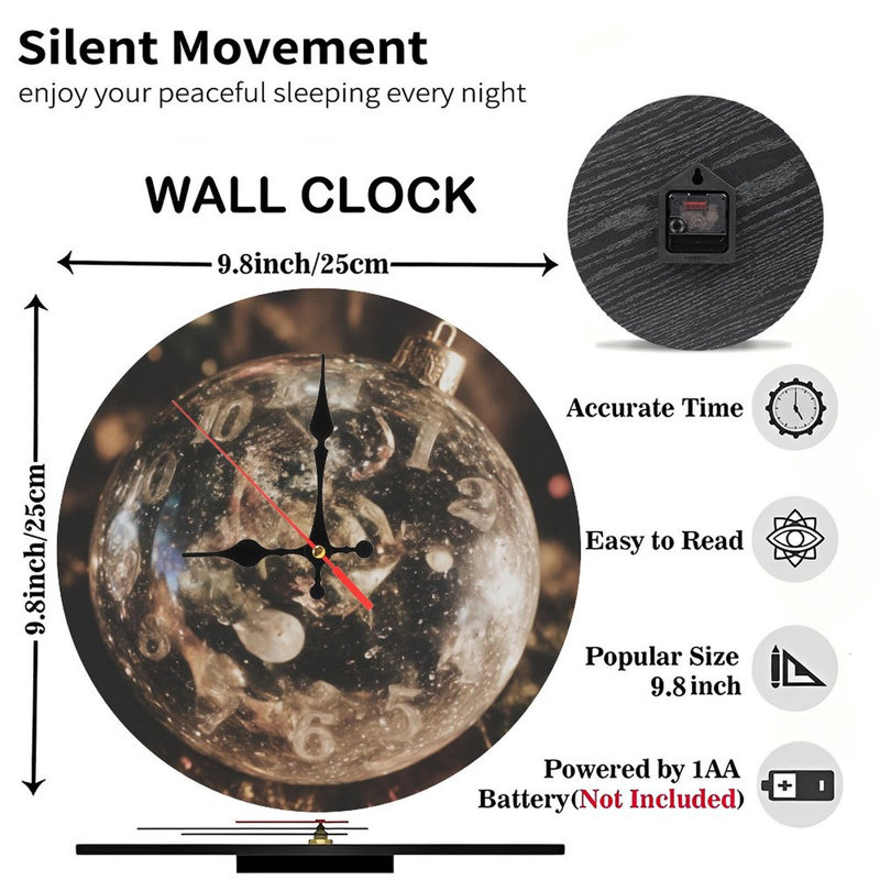 Nouvel An-Horloge-Face-Ornement