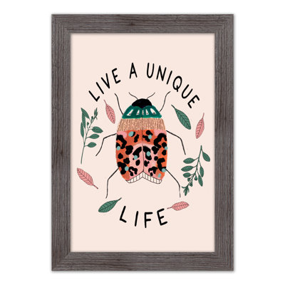 «Unique Life Beetle», reproduction encadrée