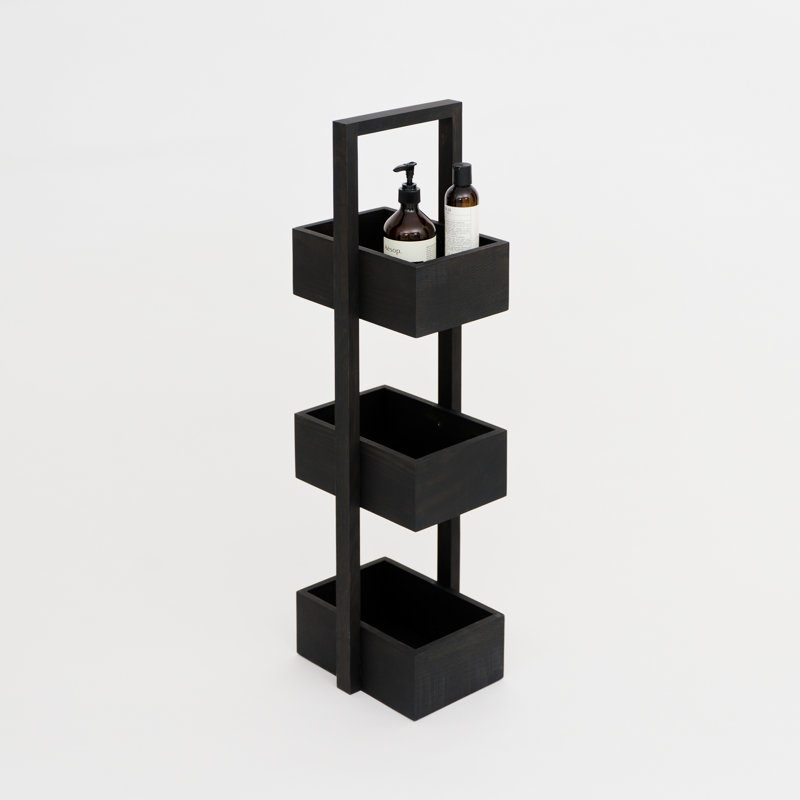 Belinda Freestanding Shower Caddy, Dark Oak