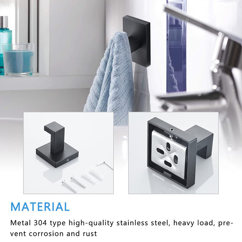 5 - Piece Bathroom Hardware Set, Matte Black