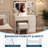Vanity Desk with Mirror and LED Light, Vanity Desk with 4 Drawers, Adjustable 3 Lighting Mode-1512591732