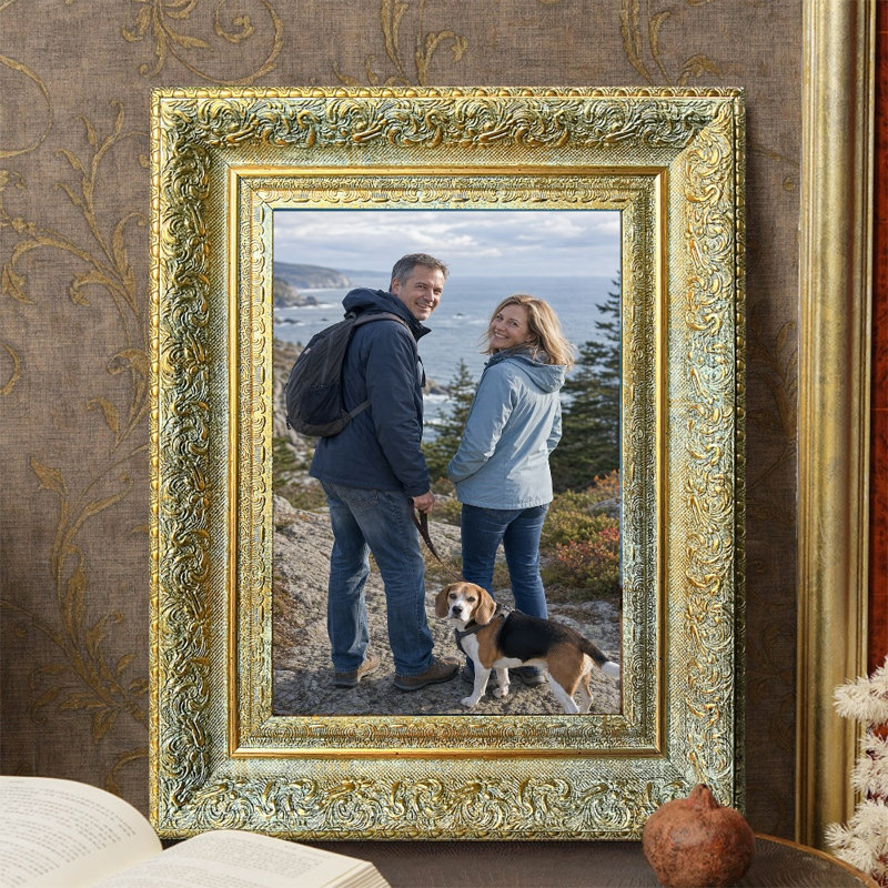 5 "x 7" cadre photo or antique 1pc pour décoration murale galerie, Antique Gold, 1, 5" W x 7" H
