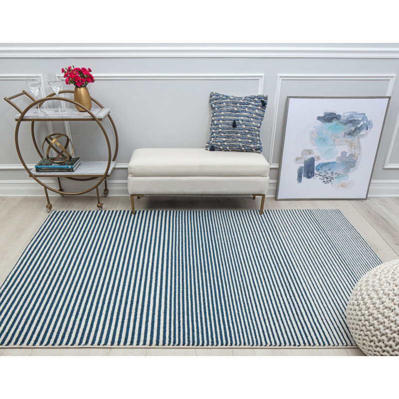 Tapis bleu Callum, Tapis de couloir 2 pi 6 po x 8 pi