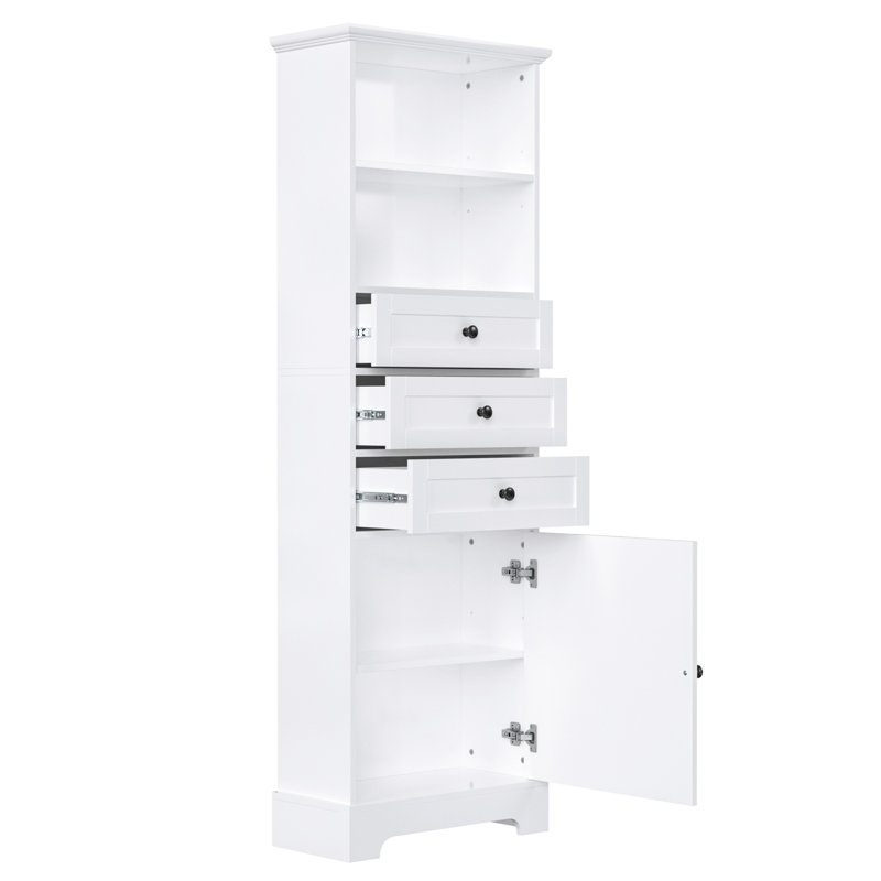 Versatile Tall Storage Cabinet With Multiple Storage Options And Adjustable Shelves For Various Spaces., White