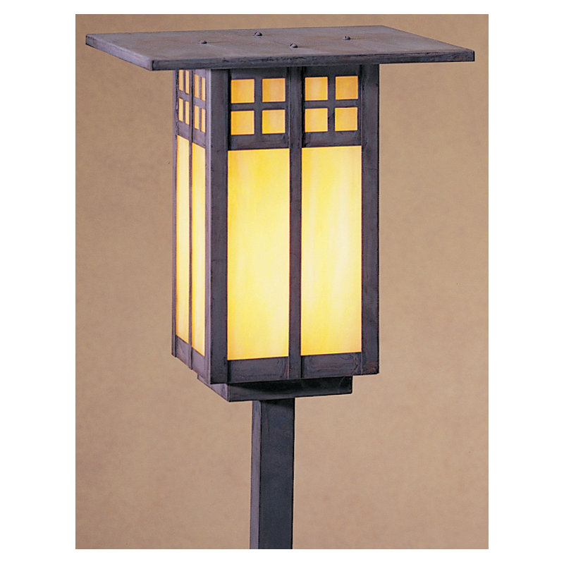 Glasgow LED Pathway Light, 17.38" H x 6" W, Mission Brown, Gold White Iridescent