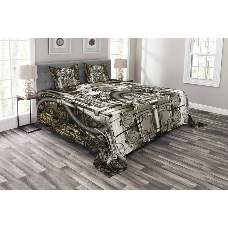 Industrial Polyester Coverlet, Queen Coverlet + 2 Shams